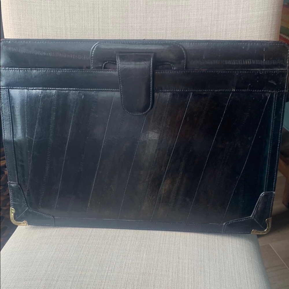 Elegant Black Leather Briefcase